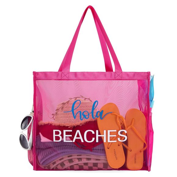 Montana Mesh Beach Travel Bag Large Pink Pool Bag Net B Shoulder :') - Picture 1 of 7